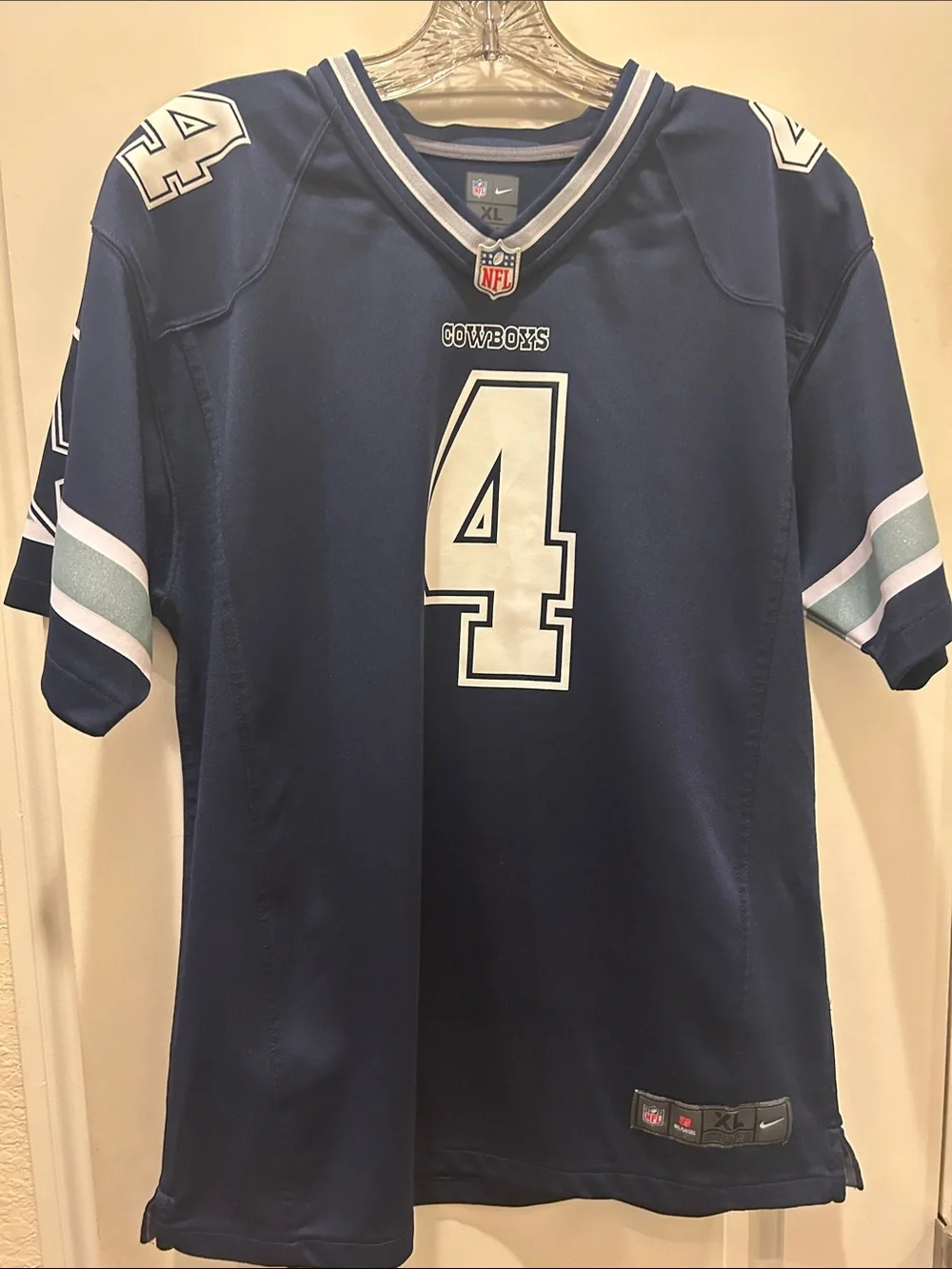 Nike Dallas Cowboys Dak Prescott  #4 On Field Blue Jersey Youth XL